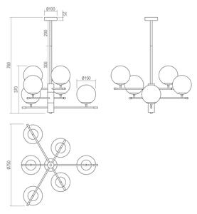 Redo 01-2950 - Lestenec na drogu ESSENTIAL 6xE14/28W/230V