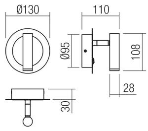 Redo 01-3089 - LED Stenski reflektor CLOSER LED/6W/230V bela