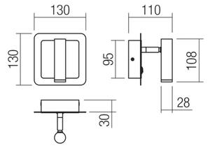 Redo 01-3091 - LED Stenski reflektor CLOSER LED/6W/230V bela