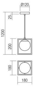 Redo 01-3056 - Lestenec na vrvici ZODIAC 1xE14/28W/230V