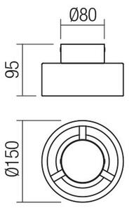 Redo 01-3097 - LED Stropna svetilka PUNKT LED/6W/230V medenina