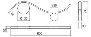 Redo 01-3109 - LED Stenska svetilka WAVE LED/9W/230V medenina