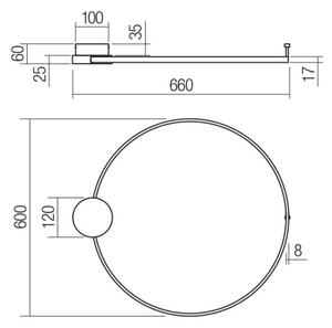 Redo 01-3103 - LED Stenska svetilka ATOM LED/20W/230V pr. 60 cm