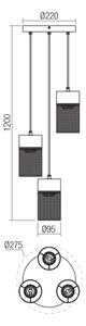 Redo 01-3142 - Lestenec na vrvici STEM 3xE27/42W/230V