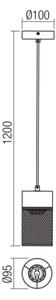 Redo 01-3141 - Lestenec na vrvici STEM 1xE27/42W/230V