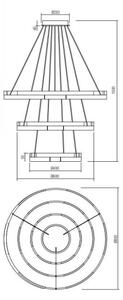 Redo 01-3181 - LED Zatemnitveni lestenec na vrvici CASTLE LED/80W/230V zlata