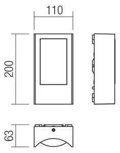 Redo 90483 - LED Zunanja stenska svetilka WARP LED/8W/230V IP44 antracit