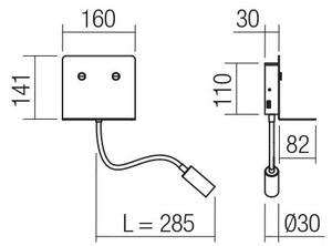 Redo 01-3211 - LED Stenska svetilka MOKA LED/6W + LED/3W/230V CRI90 črna