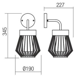 Redo 9843 - Zunanja stenska svetilka TITTI 1xE27/42W/230V IP44 antracit