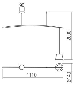 Redo 01-1497 - LED Lestenec na vrvici LOLLI LED/6W/230V bela