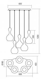 Redo 01-2263 - Lestenec na vrvici LOB 5xE27/42W/230V baker