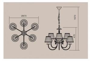 Incanti 02-658 - Lestenec na verigi ILARIA 6xE14/28W/230V