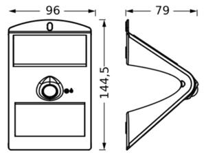 Ledvance- LED Solarna stenska svetilka s senzorjem METULJ LED/1,5W/3,7V IP65