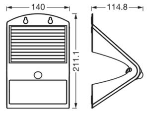 Ledvance - LED Solarna stenska svetilka s senzorjem METULJ LED/4W/3,7V IP65