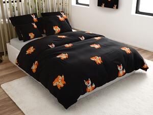 Posteljnina iz mikrovlaken FOXES črna Dimenzije posteljnine: 2 kom 70 x 80 cm | 160 x 200 cm
