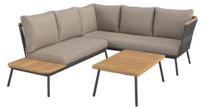 LOUNGE GARNITURA tekstilno pletivo, tkanina tikovina masivno aluminij