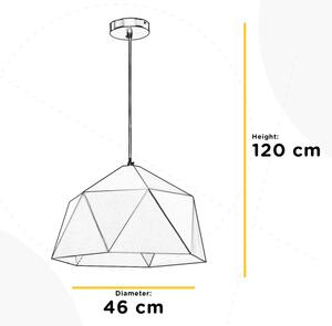 ONLI - Lestenec na vrvici YONG 1xE27/22W/230V črna pr. 46 cm