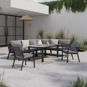 JEDILNA LOUNGE GARNITURA tkanina aluminij