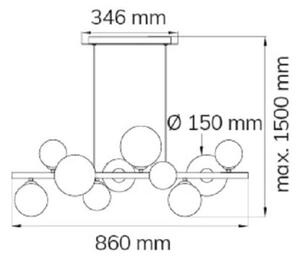 Wofi 6014.10.14.9000 - LED Lestenec na vrvici VILLA 10xG9/3W/230V zlata