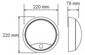 LED Zunanja stenska svetilka s senzorjem LED/15W/230V 4000K IP65