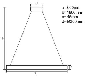 LED Zatemnitveni lestenec na vrvici LED/85W/230V 3000-6500K + Daljinski upravljalnik