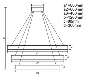 LED Zatemnitveni lestenec na vrvici LED/170W/230V 3000-6500K + Daljinski upravljalnik