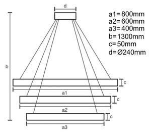 LED Zatemnitveni lestenec na vrvici LED/250W/230V 3000-6500K + Daljinski upravljalnik