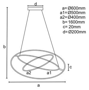 LED Zatemnitveni lestenec na vrvici LED/105W/230V 3000-6500K + Daljinski upravljalnik