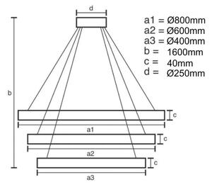 LED Zatemnitveni lestenec na vrvici LED/45W/230V 3000-6500K + Daljinski upravljalnik