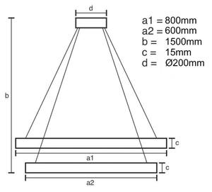 LED Zatemnitveni lestenec na vrvici LED/90W/230V 3000-6500K + Daljinski upravljalnik