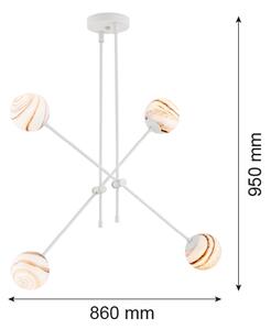 Argon 1841 - Lestenec na drogu ABSOS 4xE14/7W/230V alabaster bela