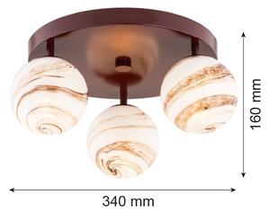 Argon 6292 - Stropna svetilka FABIO 3xE14/7W/230V alabaster rjava