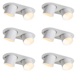 Komplet 6 vgradnih reflektorjev belih GU10 50 mm 2-luči - Installa