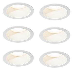 Komplet 6 vgradnih reflektorjev bel vklj. LED 3000K-5000K - Elias