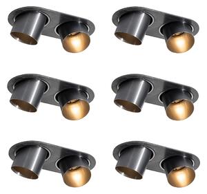 Komplet 6 vgradnih reflektorjev Gunmetal GU10 50mm 2-Lights - Installa