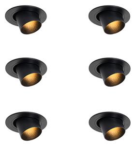 Komplet 6 vgradnih reflektorjev črne barve GU10 35 mm okrogli nagibni - Installa