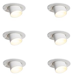 Komplet 6 vgradnih reflektorjev bel GU10 35 mm okrogli nagibni - Installa