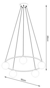 Sollux SL.1214 - Lestenec na vrvici YOLI 5xG9/8W/230V črna