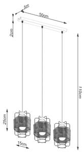Sollux SL.1301 - Lestenec na vrvici GIZUR 3xE27/15W/230V