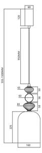 LED Lestenec na vrvici ARTE LED/12W/230V pr. 16 cm črna