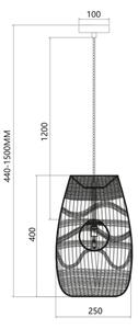 Lestenec na vrvici ARONA 1xG9/9W/230V pr. 25 cm ratan