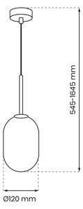 Lestenec na vrvici ALIAS 1xG9/8W/230V pr. 12 cm črna/siva