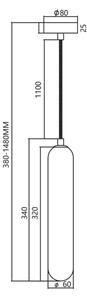 Lestenec na vrvici PAX 1xG9/9W/230V črna