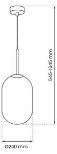 Lestenec na vrvici ALIAS 1xE14/40W/230V pr. 24 cm črna/siva