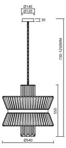 Lestenec na verigi AURELIA 12xE14/40W/230V krom