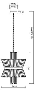 Lestenec na verigi AURELIA 8xE14/40W/230V krom