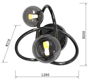 Wofi 4014-205 - LED Stenska svetilka NANCY 2xG9/3,5W/230V črni krom