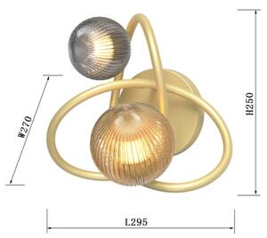 Wofi 4015-204 - LED Stenska svetilka METZ 2xG9/3,5W/230V zlata/siv