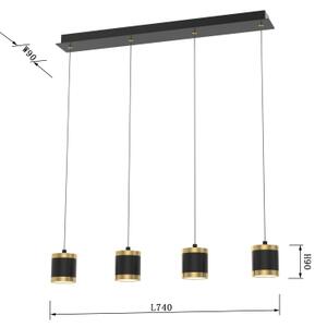 Wofi 7003-404-LED Zatemnitveni lestenec na vrvici TOULOUSE LED/34W/230V črna/zlata