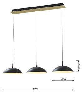 Wofi 7001-304 - LED Zatemnitveni lestenec na vrvici ROSCOFF LED/29W/230V črna/zlata